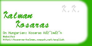 kalman kosaras business card